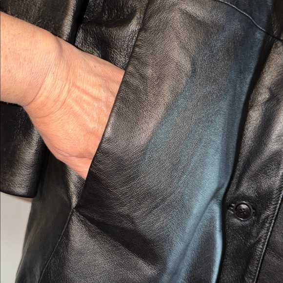 Nicole Miller New York  Black Leather Jacket EUC 1X - Picture 8 of 8